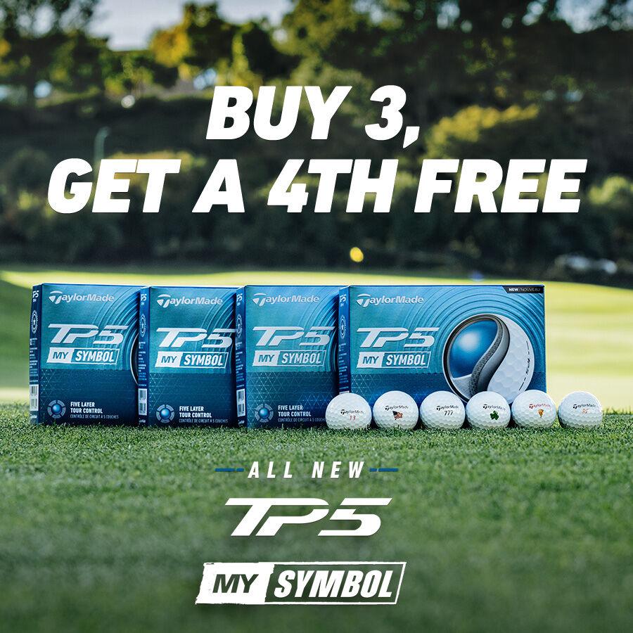 Buy 3 Dozen TaylorMade TP5/TP5X Golf Balls, Get the 4th Dozen Free