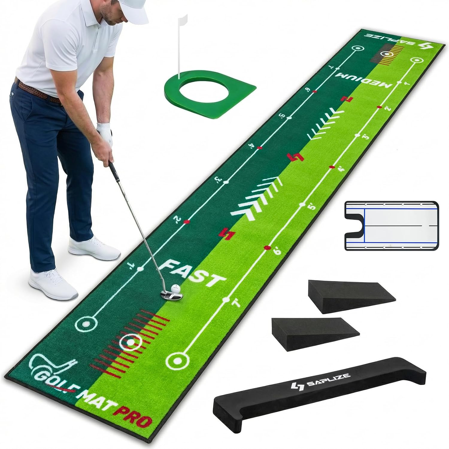 C$96.99 Saplize Golf Practise Putting Mat with Alignment Mirror