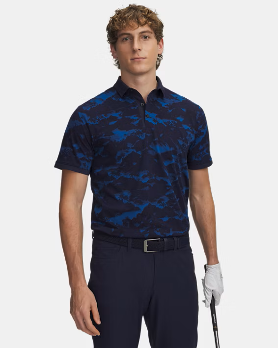 C$43 UA ArmourDry Print Rib Men’s Golf Polo